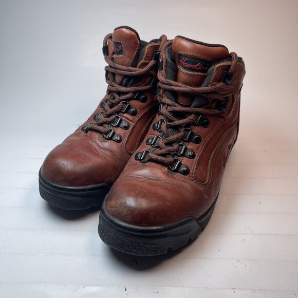 VINTAGE HAWKINS Gore-Tex Leather Walking Boots UK 4 Brown Leather boots Hiking - Picture 3 of 16
